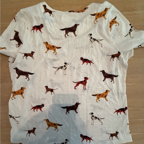 Anthropologie White and Brown Dog Silhouette T-Shirt - Picture 3 of 3